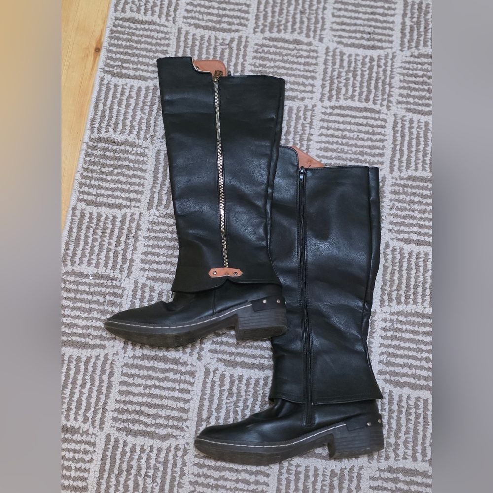 Rieker Black Knee-High Women's Boots - Picture 7 of 11